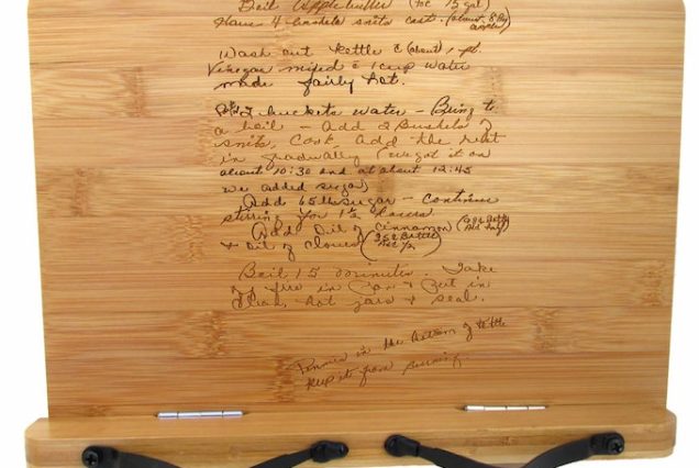 Cookbook Stand with Handwritten Recipe - Bamboo Recipe Stand - Recipe Book Holder