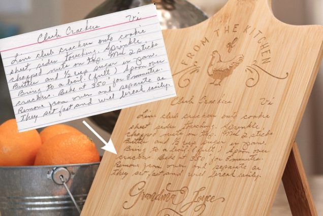 Engraved Recipe Bamboo Kitchen Stand: Personalized Cookbook Holder