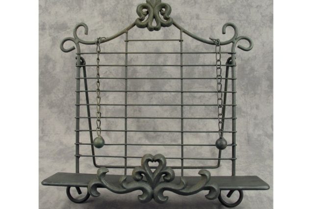 French COUNTRY Wrought Iron COOKBOOK STAND Book Holder Easel Fleur-de-Lis Cast Iron