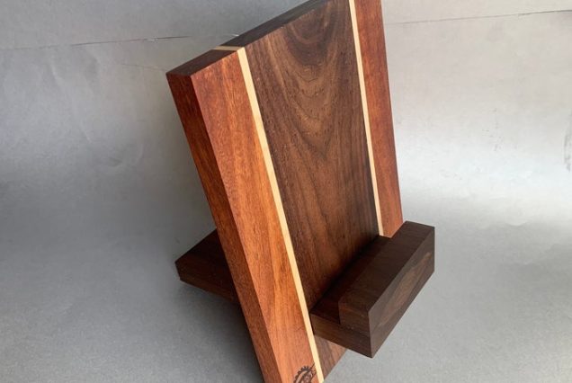 Handmade Wooden Cookbook Holder: Adjustable Recipe Tablet Stand