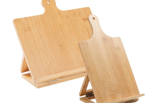 Bamboo Cutting Board Cookbook Stand - Glowforge, Laser Engraver and Craft Supplies