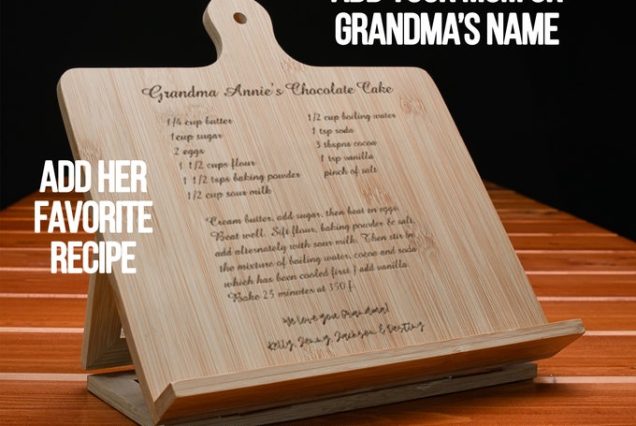 Personalized Bamboo Cookbook Stand: Family Recipe Tablet Holder