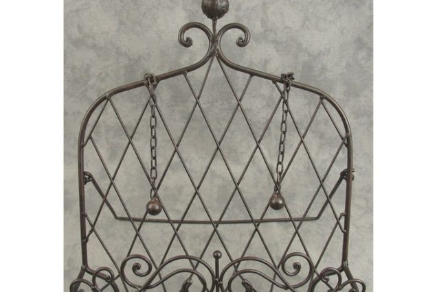 French COUNTRY Wrought Iron COOKBOOK STAND Book Holder Easel Bird Finial Top Cast Iron