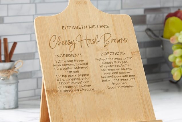 Favorite Family Recipe Personalized Bamboo Cookbook & Tablet Stand, Engraved Cookbook Stand, Tablet Stand, Kitchen Cookbook Stand, Decor