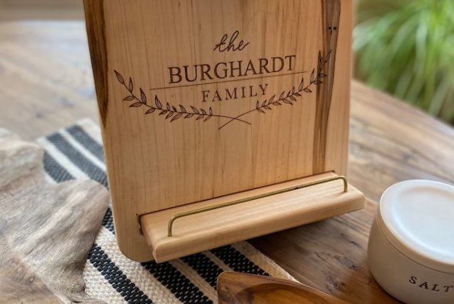 personalized cookbook holder, cookbook stand, easel