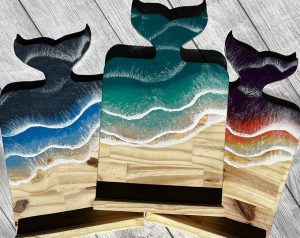 Ocean Wave Whale Tail Cookbook Stand: Beach House Kitchen Decor