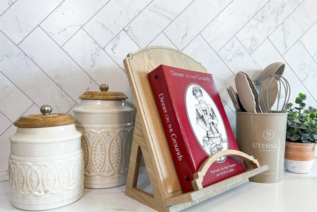Handcrafted Wood Cookbook Holder: 55 Color Options, Recipe Stand