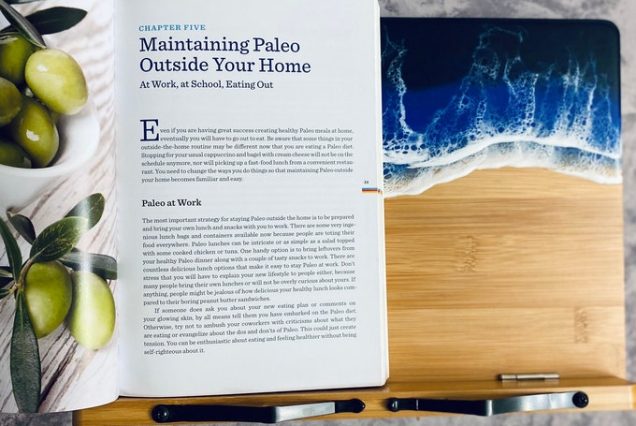 Unique Cook book holder / stand with Resin waves