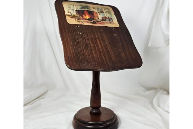 Vintage Wooden Pedestal Recipe Stand