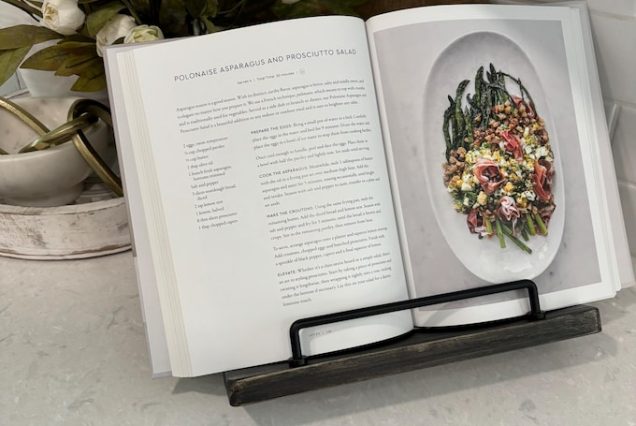 Cookbook Stand, Cook book stand, Cookbook holder, Metal handle Recipe stand, Wood stand, Recipe book holder, House warming, Wedding gift