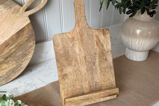 Rustic Mango Wood Recipe Book Holder: Etched or Plain