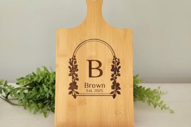 Personalized Bamboo Cookbook Stand: Laser Engraved Recipe Holder