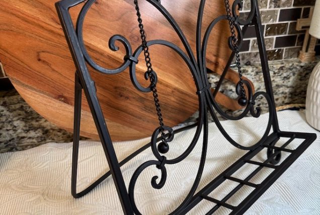Black Metal Cookbook Holder with Southern Living Cookbook: Farmhouse Kitchen Decor