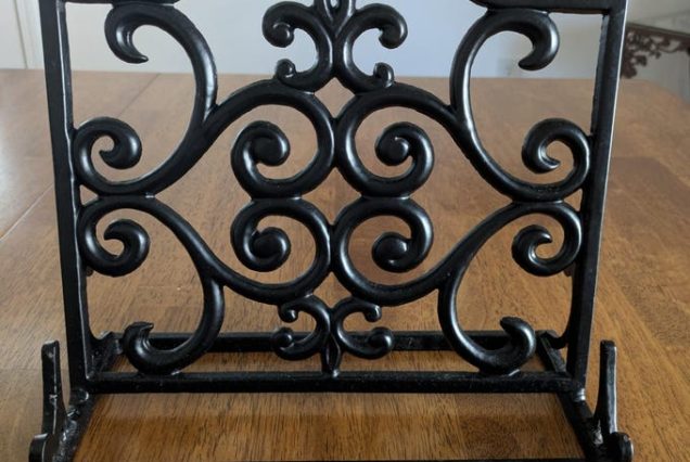 Cast Iron Cookbook Stand, Vintage, Cookbook display Stand, Display stand for Art Book or Music, Book Stand, Book Holder, Library, Kitchen
