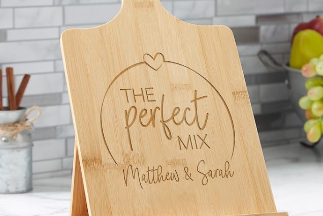 The Perfect Mix Cookbook Stand - Custom Cookbook Holder - Book & iPad Stand - Kitchen Decor - Housewarming Gift - Personalized Gift