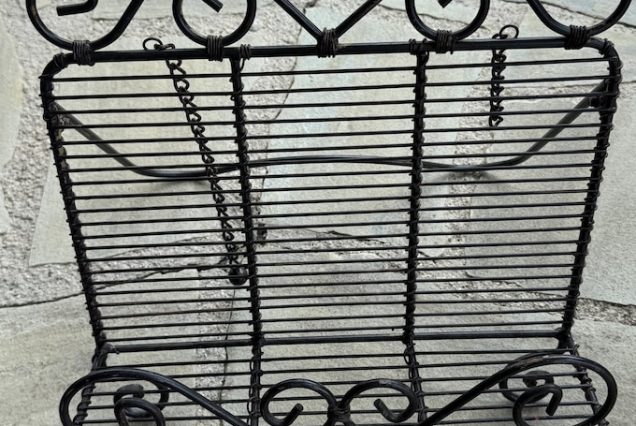 Vintage Wrought Iron Cookbook Stand Farmhouse Kitchen Decor