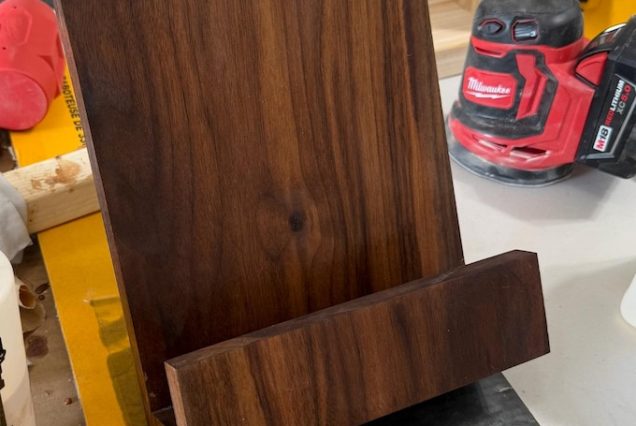 Handmade Walnut Cookbook Stand