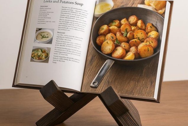 Handcrafted Kitchen Tablet Rest for Recipe, adjustable reading holder